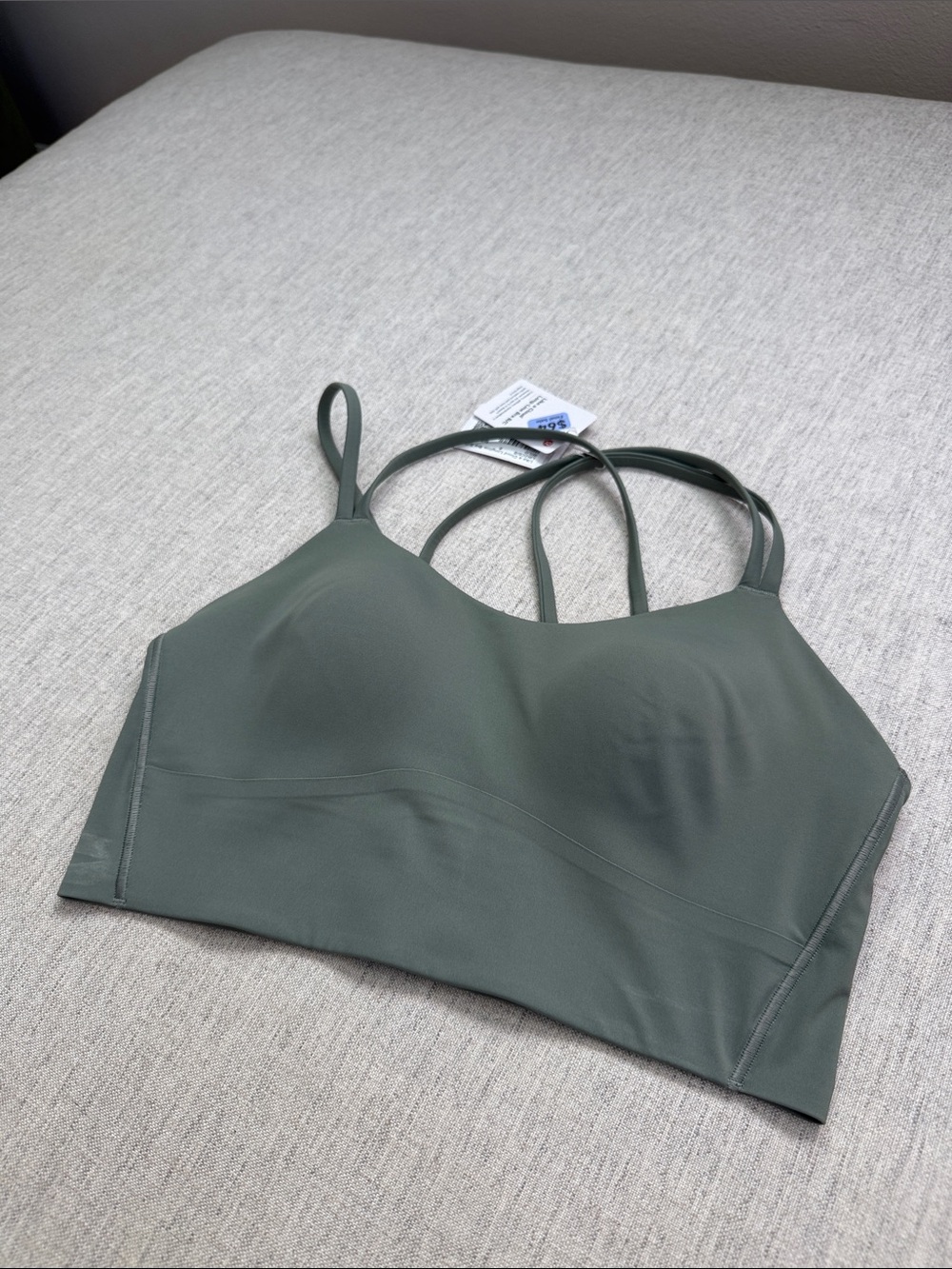 lululemon Like A Cloud Willow Green Longline Strappy Sports Bra B/C cup - Picture 5 of 5